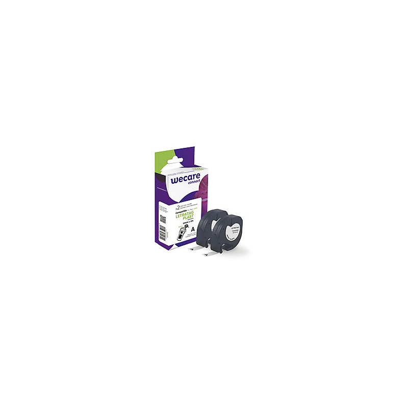 WECARE ARMOR páska kompatibilná s DYMO S0721610, Black/White, 2*12mm*4m