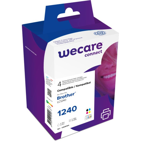 WECARE ARMOR ink sada kompatibilná s BROTHER LC-1240 VAL BP, čierna/CMY